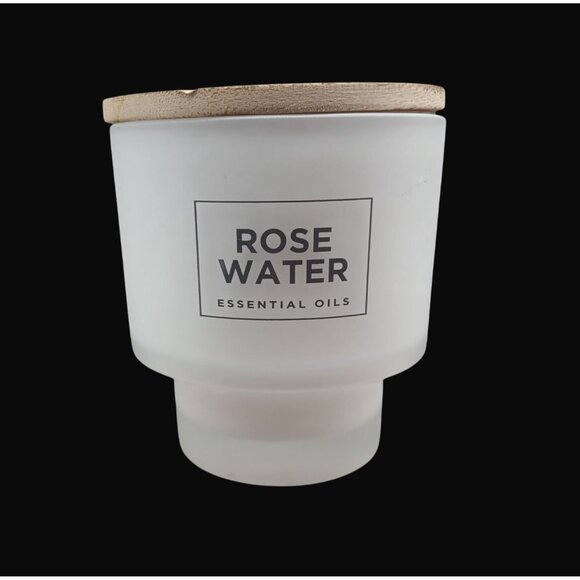 Wolf Lamb W L Rose Water Essential Oils 13 Oz Candle Wooden Lid Frosted Glass Ja - Picture 2 of 13